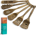 Kitchen 6-Piece Pakkawood Utensil Set - Durable Granite Finish