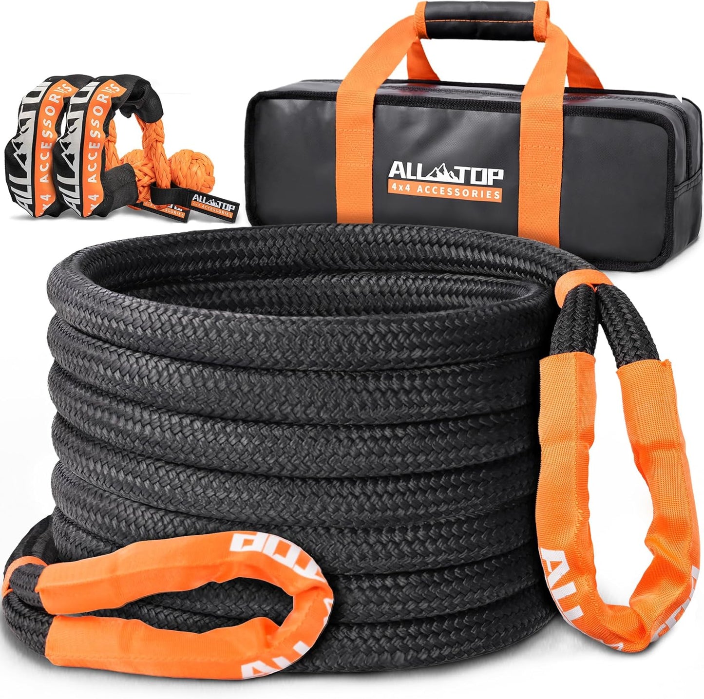 ALL-TOP Kinetic Recovery Rope Kit: Heavy Duty 1in x 20ft