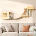 Cat Wall Shelves Pine Wooden 5-Piece Cat Furniture - Space-Saving