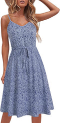 Women's Casual Summer Dress Cotton Sleeveless Spaghetti Strap
