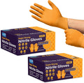 Inspire Heavy Duty Orange Nitrile Disposable Gloves - 8 Mil Grip