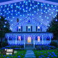 99ft Blue Christmas Lights Outdoor Icicle String Lights - Bright Blue