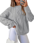 Casual Women Long Sleeve Ribbed Knit Sweater - Cozy Fall Staple BTFBM