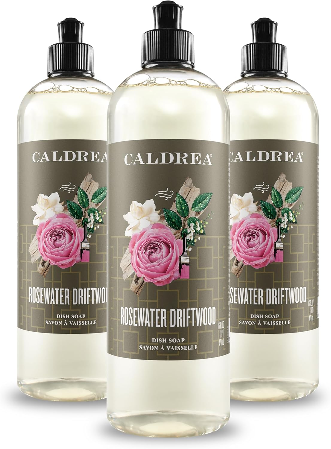 Caldrea Dish Soap Biodegradable Liquid with Soap Bark 3 Pack