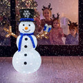 Outdoor Snowman Lighted Pop-Up - Prelit 100 Lights, Blue Scarf
