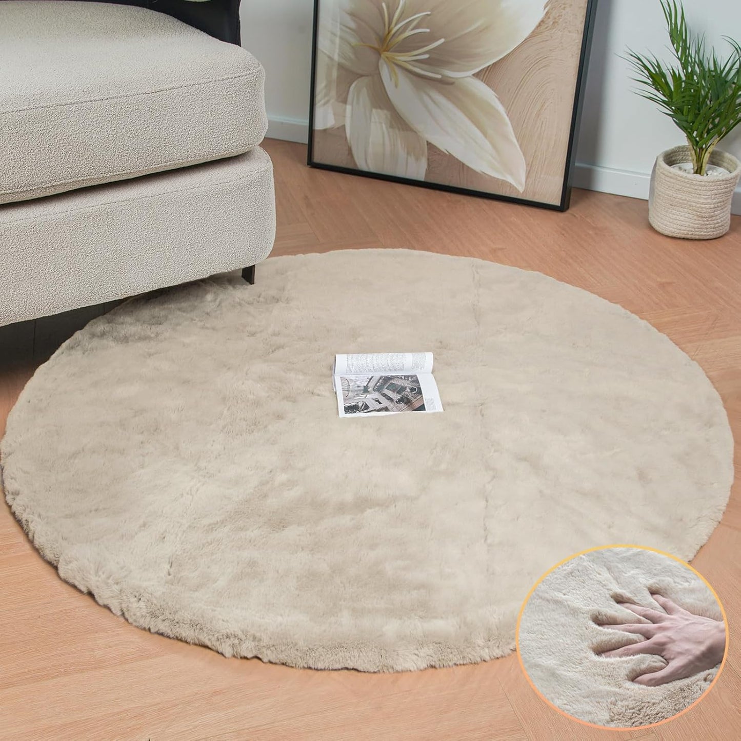 Camel Washable Shag Area Rugs for Living Room and Nursery
