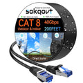 Cat 8 Ethernet Cable Slim 200ft Outdoor & Indoor - 40G High-Speed