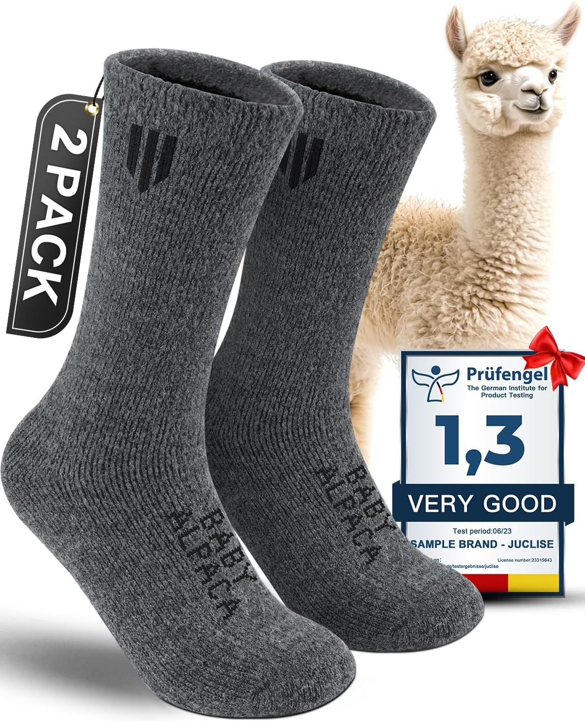 Alpaca Wool Crew Socks for Men and Women, Thick Thermal Comfort