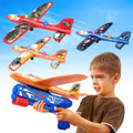 3 Pack Foam Airplane Launcher Toy with LED Lights - Fun Outdoor