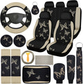 Butterfly Car Seat Full Set Cream-Colored - Stylish Interior