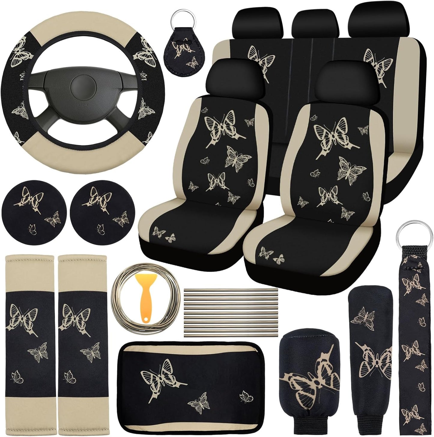 BBTO Butterfly Car Seat Full Set with Stylish Accessories