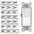 Decorator Paddle Rocker Light Switch 15A Single Pole - Bulk 100