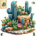 Succulent Cactus Wooden Puzzles for Adults 500 Piece - Unique Shape