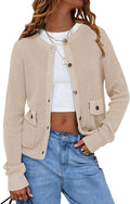 EXLURA Women's Knit Cardigan Sweater - Cropped Casual Fall Jacket
