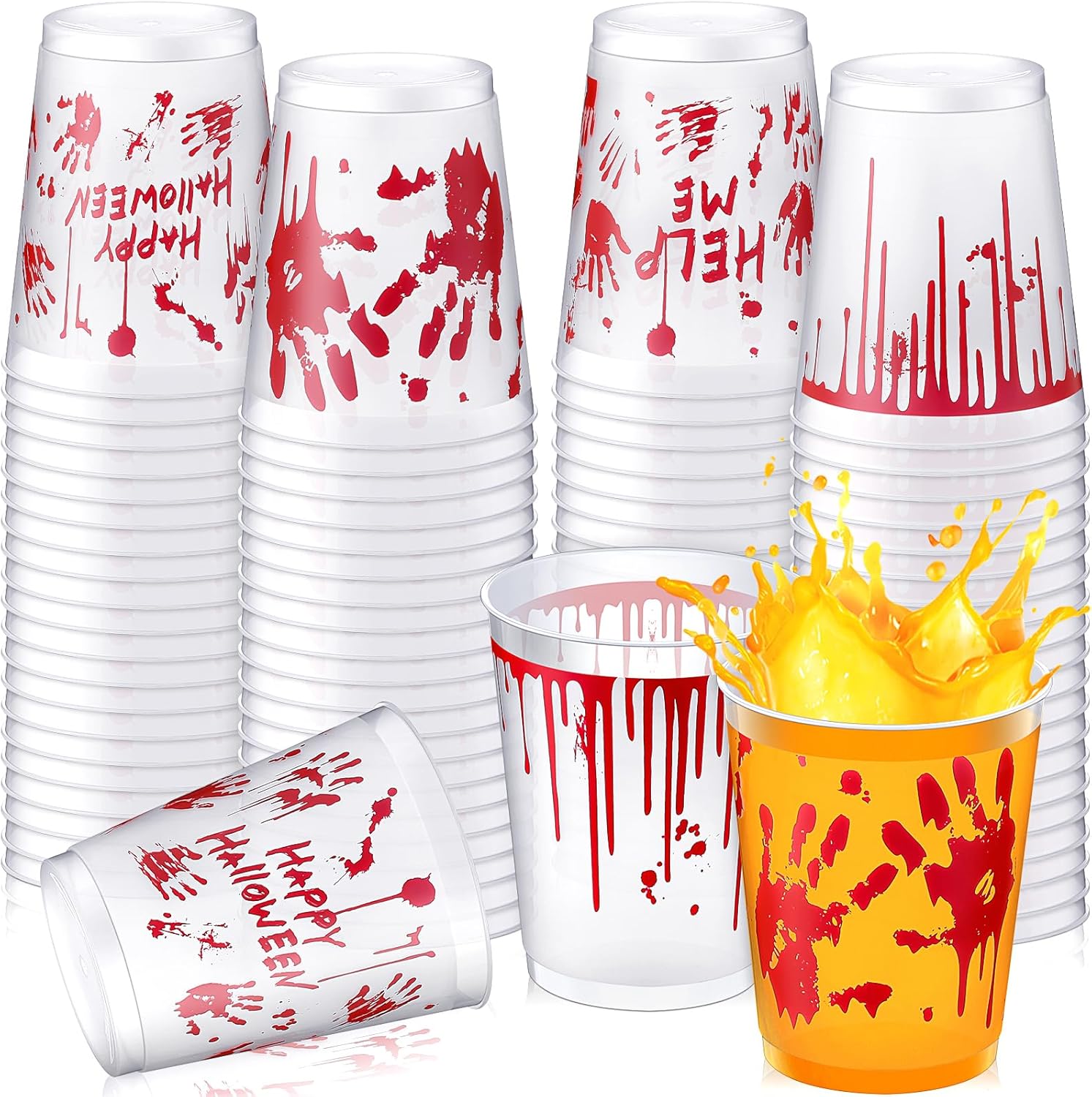 Lallisa 100 Pcs Halloween Cups for Spooky Party Fun