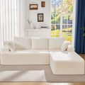 108in Modular Sectional Sofa with Oversized Chaise - White Right