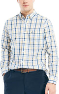 Nautica Wrinkle Resistant Long Sleeve Button Front Shirt - Classic Fit