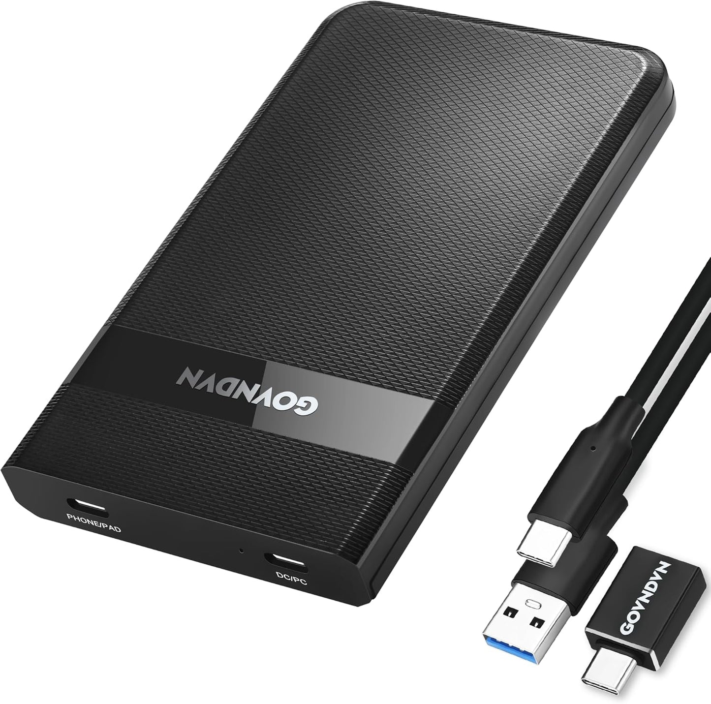 GOVNDVN 2.5 SATA to USB 3.0 Enclosure: Auto-Backup SSD, Max 4TB