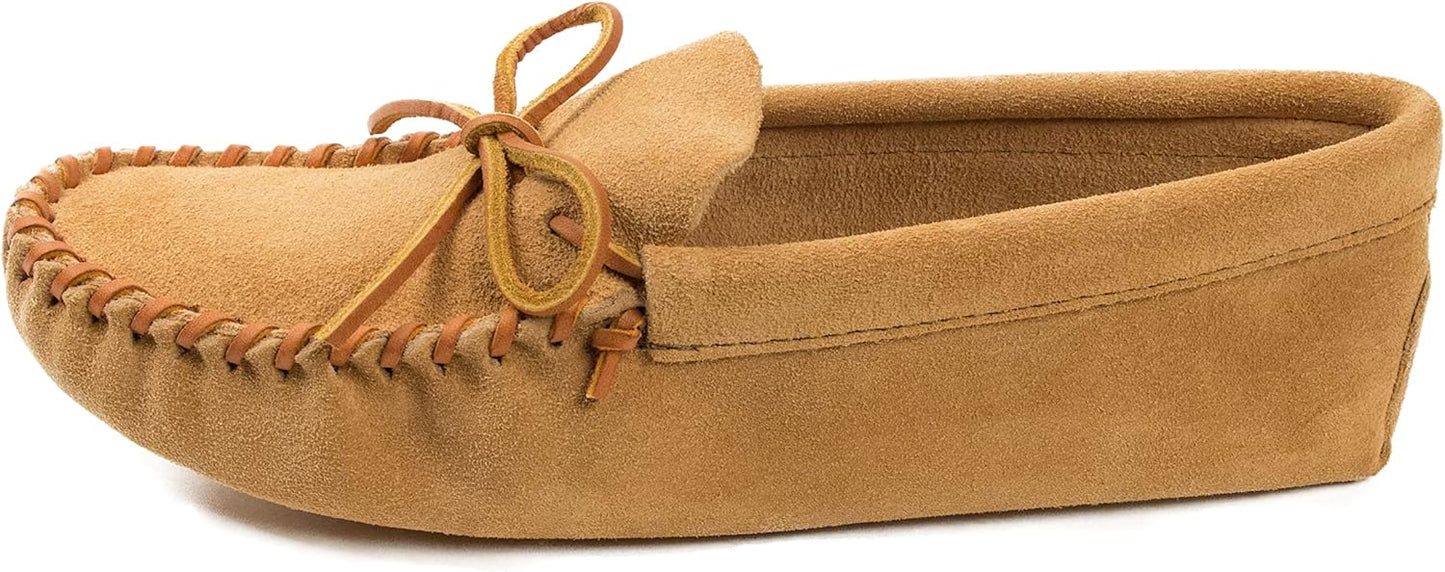 Minnetonka Men's Leather Laced Soft Sole Moccasin Slippers