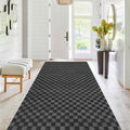 Runner Rug 2 ft x 57 ft Black Check - Non Slip Indoor/Outdoor Runner