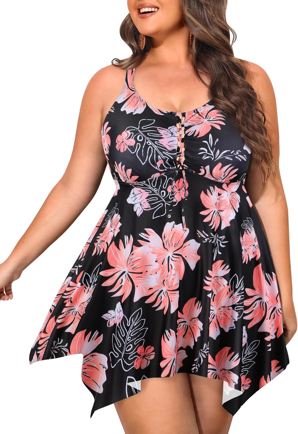 NIeyook Plus Size Tankini Swimsuit for Women with Tummy Control