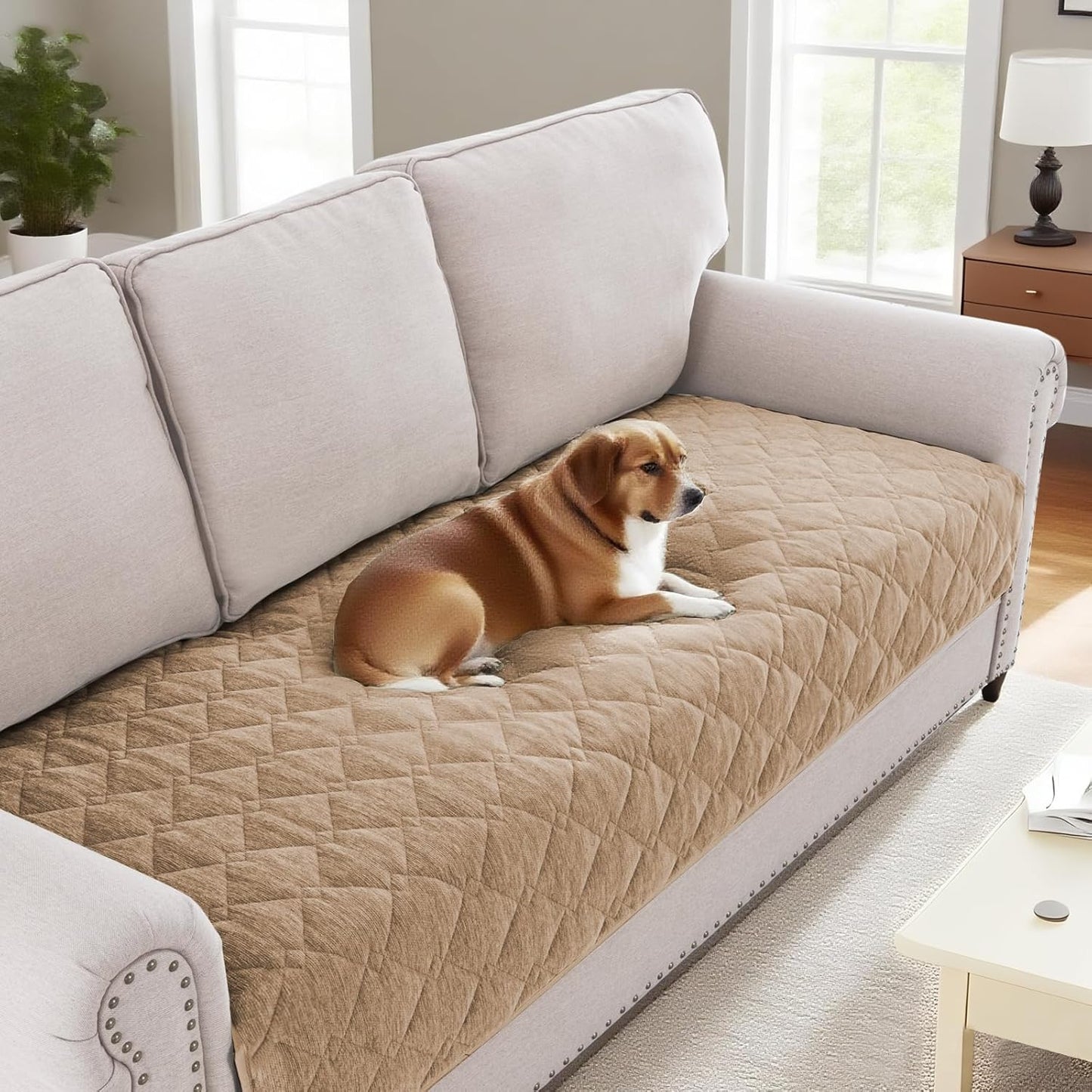 H.VERSAILTEX Chenille Couch Cover for 3 Cushion Sofa Protection