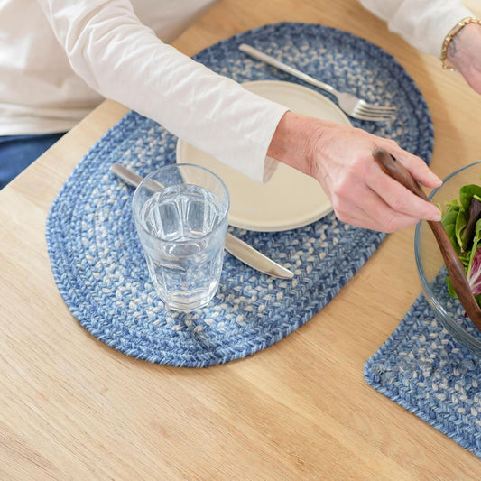 Denim Jute Braided Placemats for Elegant Dining Decor