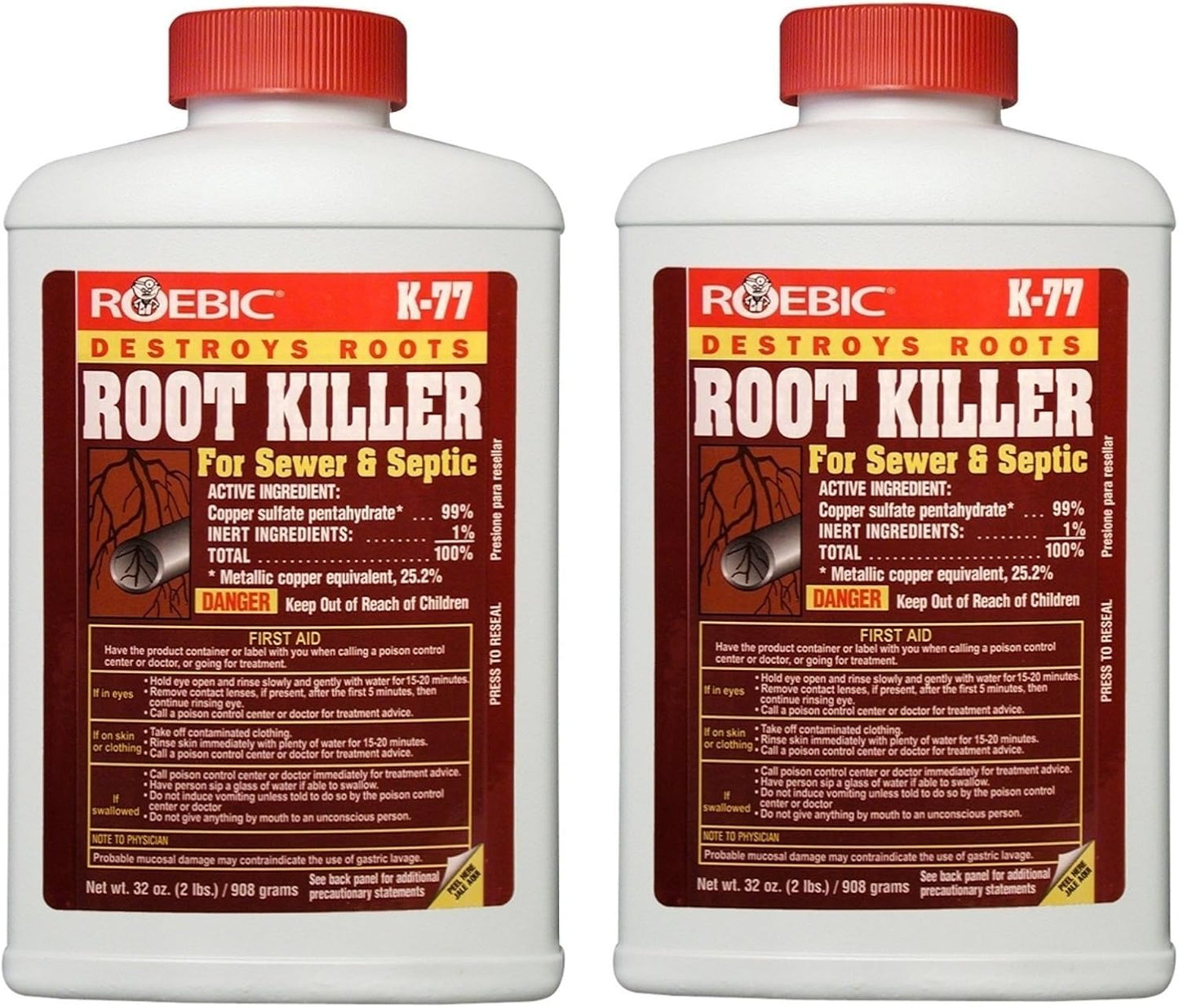 Roebic Laboratories K-77 Root Killer for Effective Clog Removal