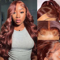 13x6 Reddish Brown Lace Front Wig 20in Body Wave - Natural Look