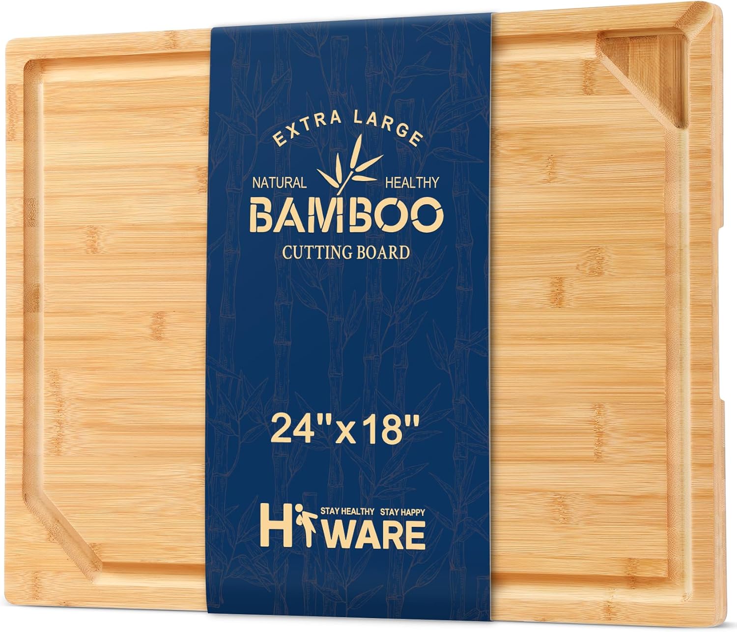 Extra Large Bamboo Serving Board for Kitchen and Charcuterie