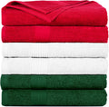 Hand Towel 100% Cotton 18 x 28 in 600 GSM - 6 pc Christmas Set