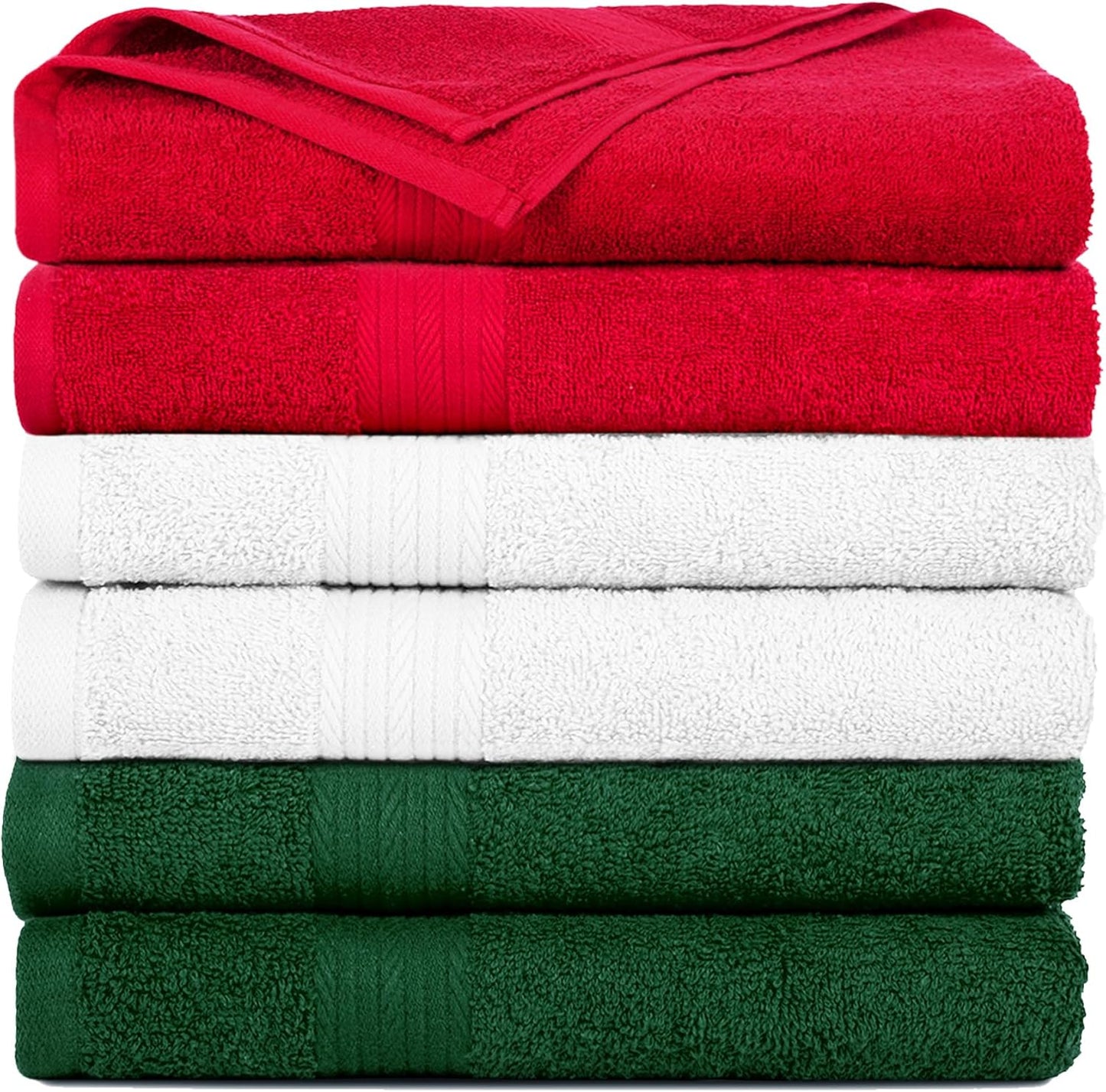 Luxurious 100% Cotton Hand Towels for Bathroom - 6 pcs Set