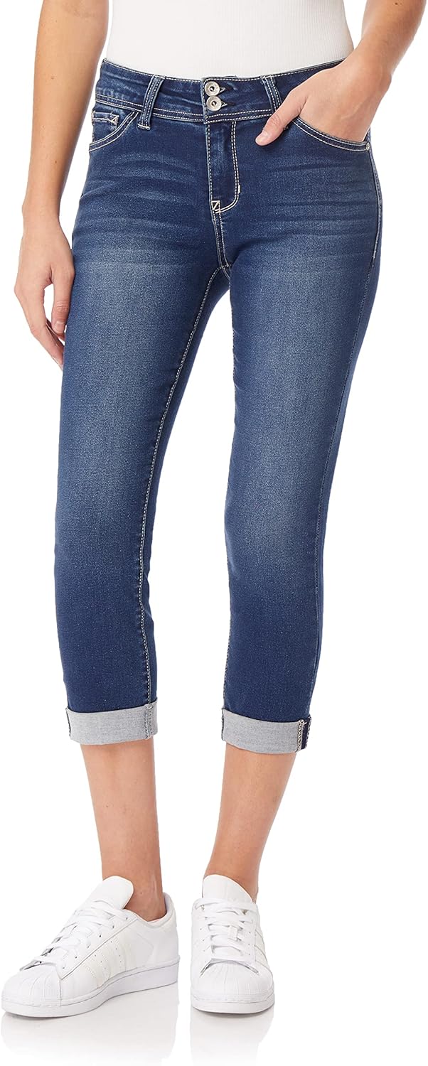 WallFlower Women's Ultra Crop Mid-Rise Jeans for Every Body
