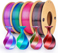 3D Printer Filament Bundle Silk PLA 1.75mm 4-Pack - Glossy Multicolor