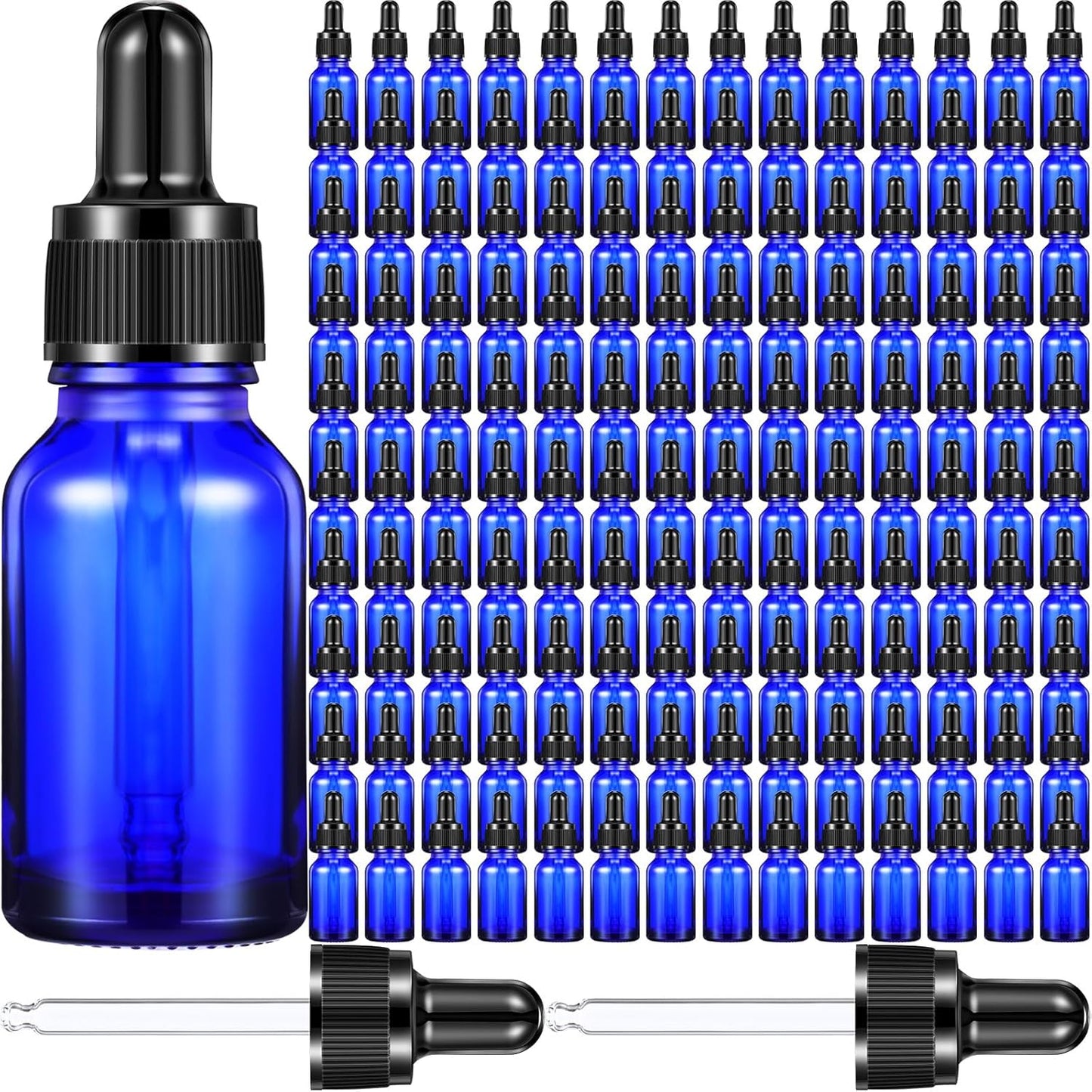 200 Pack 15ml Dark Dropper Bottles for Essential Oils and More
