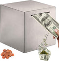 Piggy Bank for Adults Stainless Steel Safe Piggy Bank - Secure Saving