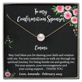 Personalized Confirmation Sponsor Necklace - Floating Pearl, Gold