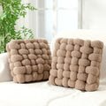 Knot Pillows 2 Pack Khaki Lambswool - Soft Knotted Accent Cushions