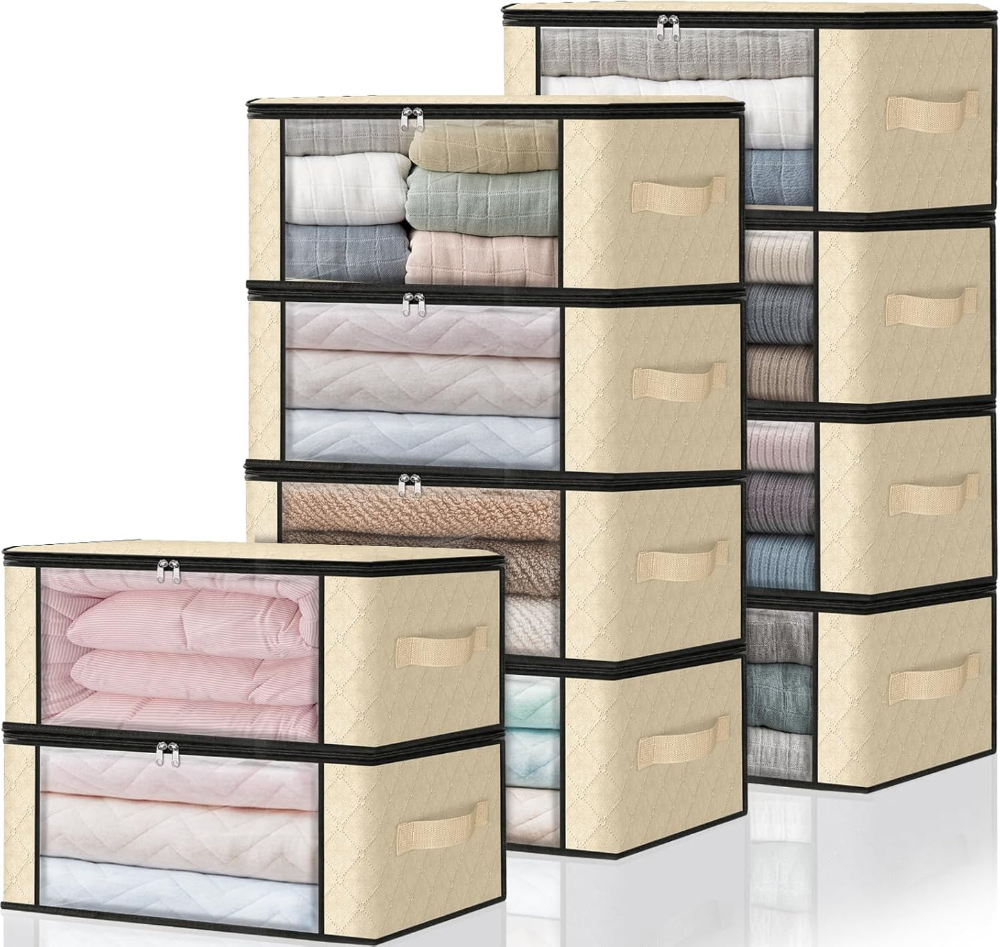 HomeHacks Storage Bags 10-Pack for Clothes and Bedding Organization