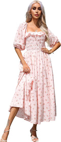 R.Vivimos Women's Summer Cotton Ruffled Dress with Half Sleeves