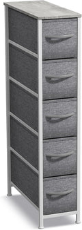 Narrow 5 Drawer Kids Dresser - Slim Storage Chest for Small Spaces