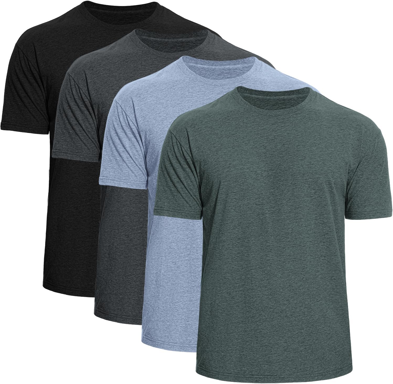 Men's Cotton Crew Neck T-Shirts 4-Pack for Comfortable Wear