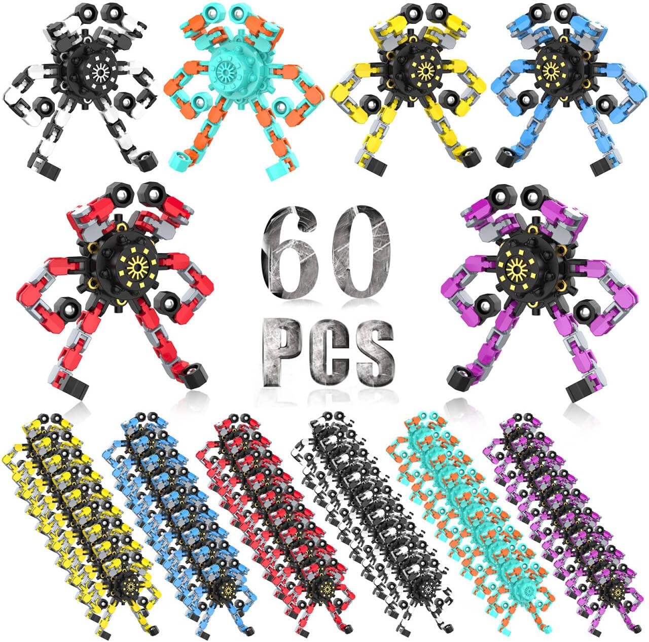 Transformable Fidget Spinner for Kids - 60PC DIY Robot Spinner