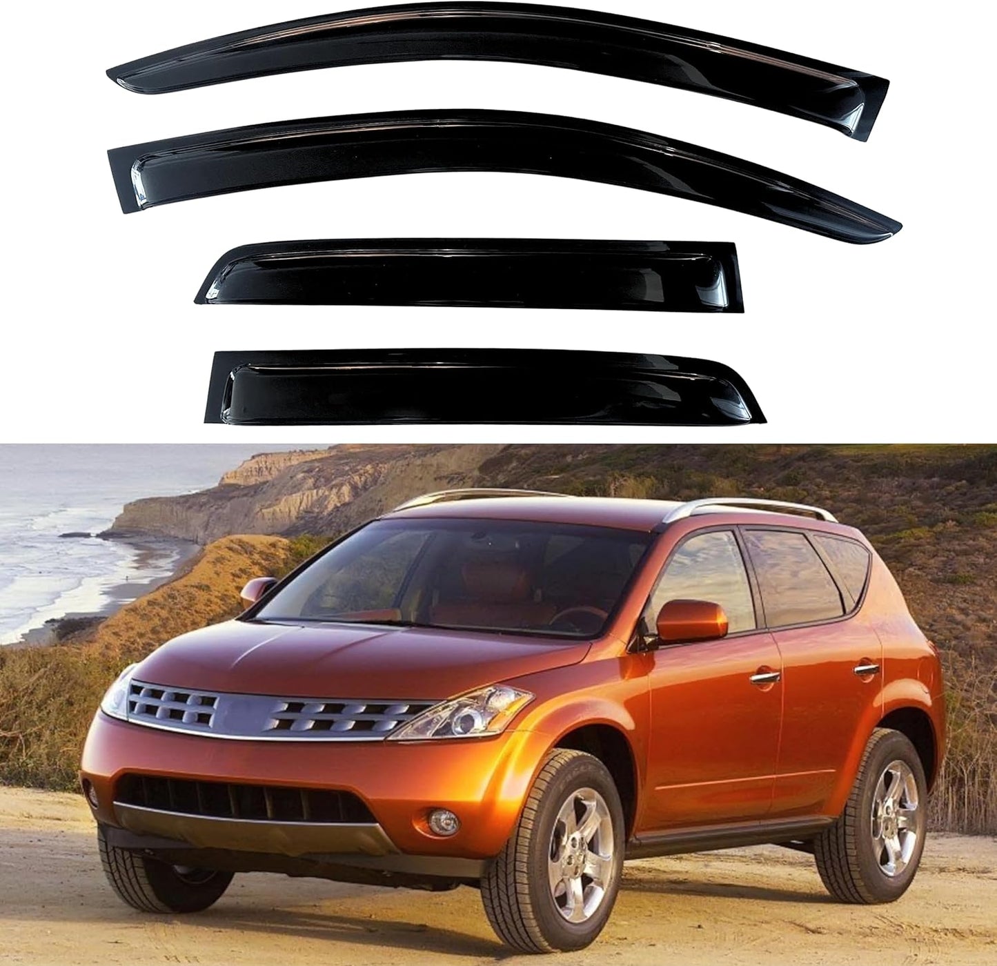 KPY Window Visor Rain Guard for Nissan Murano 2003-2007