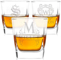 Personalized Whiskey Glasses Set of 3 - Monogrammed Rocks Glasses
