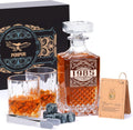 40th Birthday Whiskey Decanter Set for Men - 1985 Laser Engraved Gift