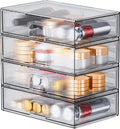 ZHIAI Stackable Storage Drawer 4-Piece Acrylic Organiser - Clear Space