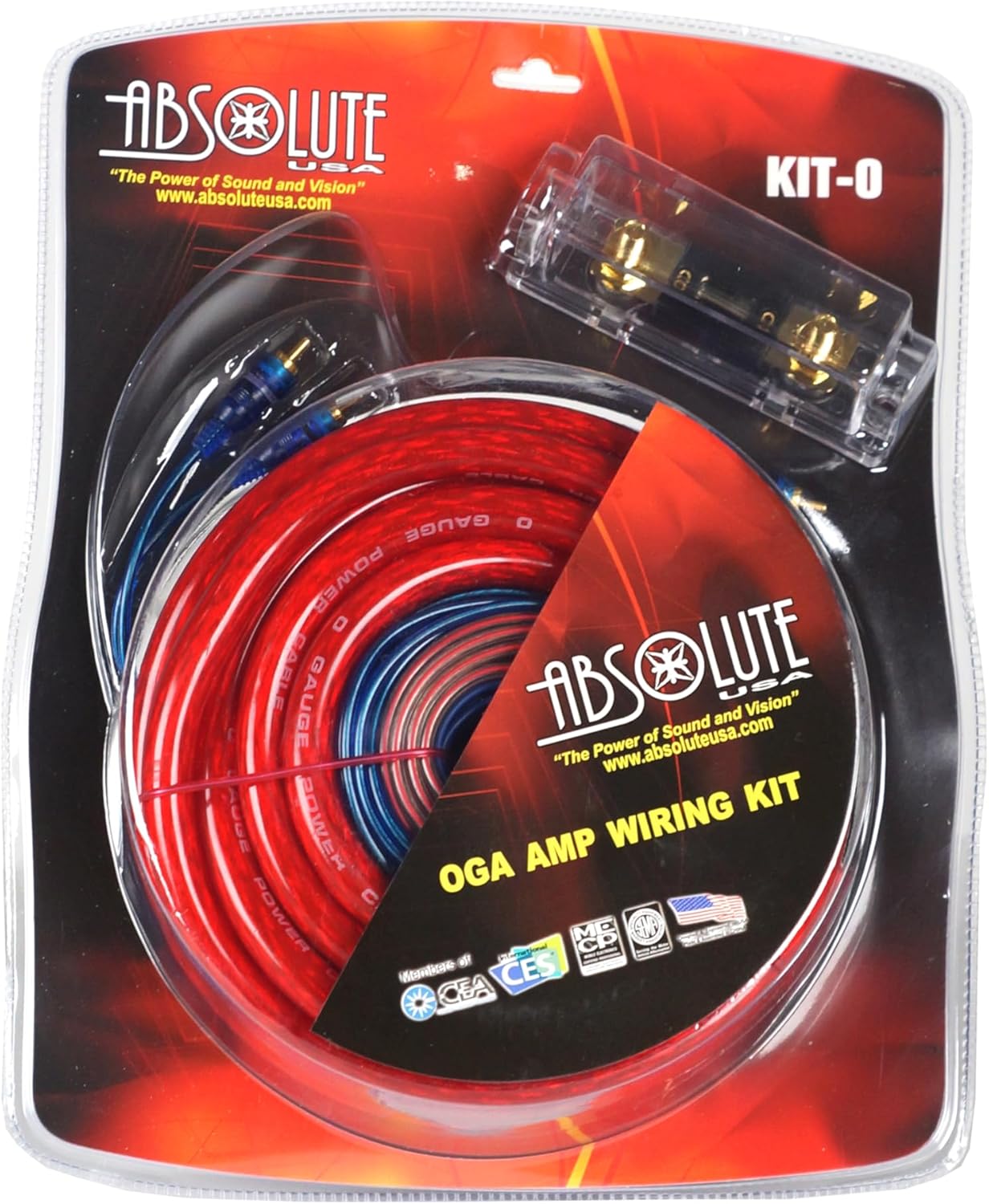 Absolute Kit 0 Gauge Amplifier Kit for Powerful Sound Systems
