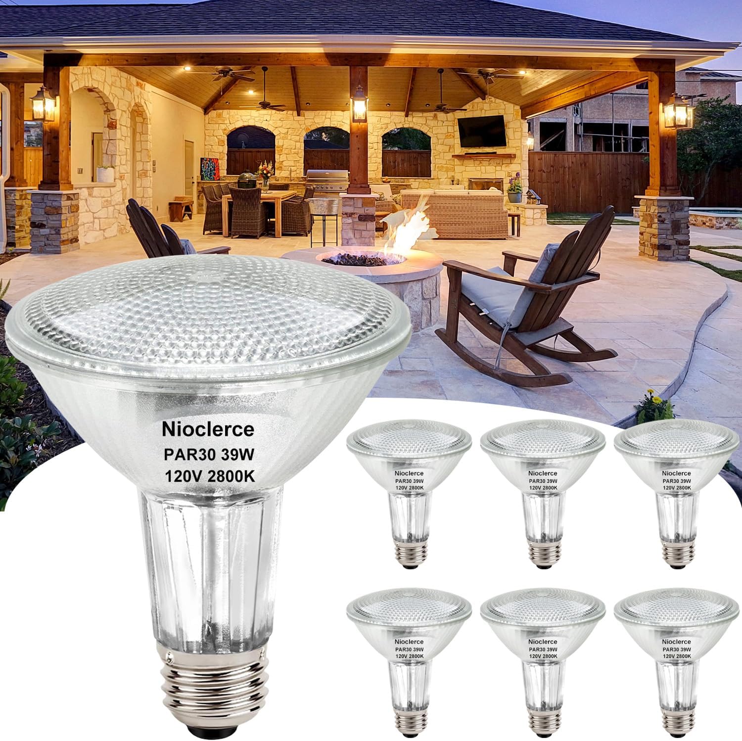 Halogen PAR30 Long Neck 39W Dimmable Bulbs for Bright Lighting