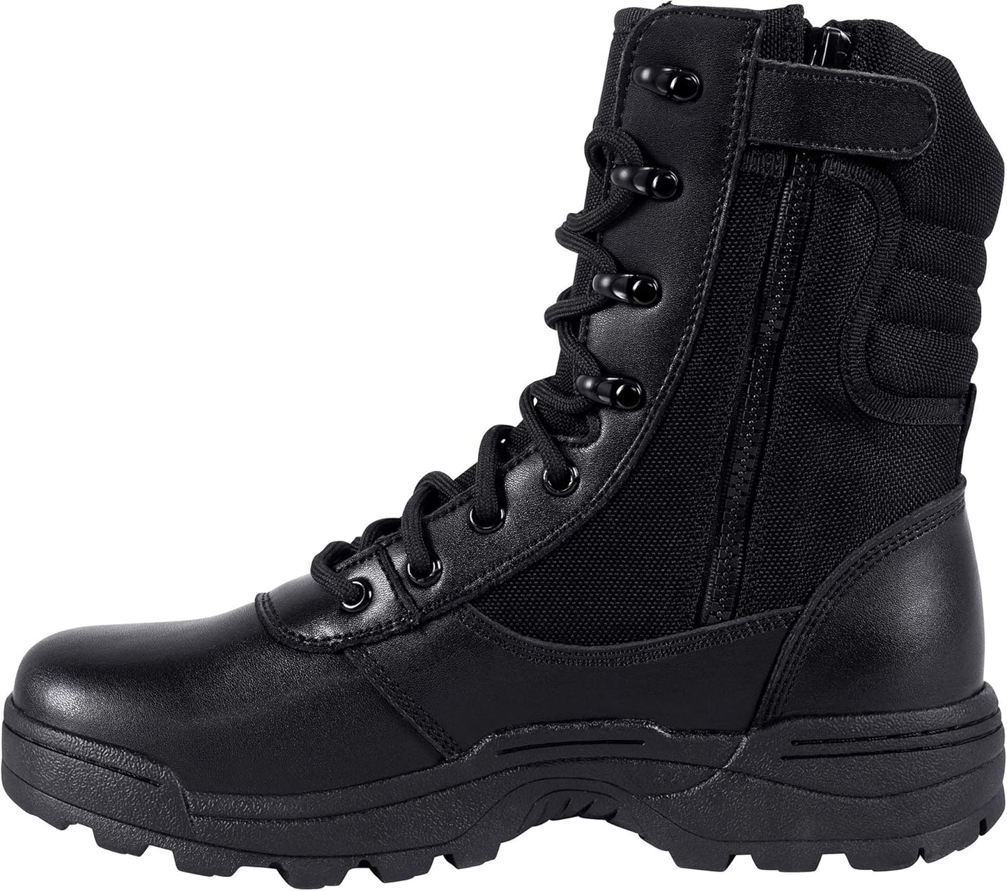 Men's Military Tactical Work Boots with Side Zipper for Comfort